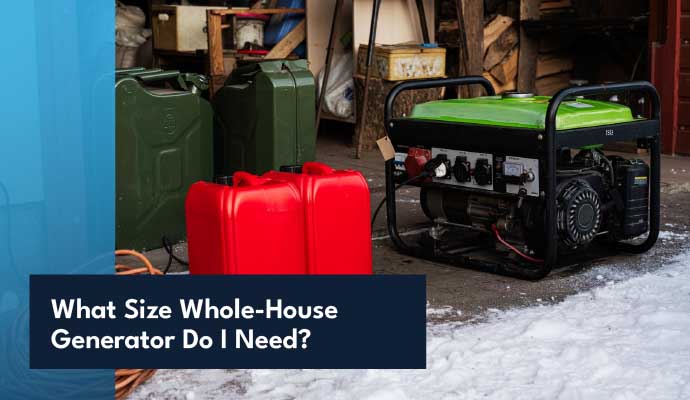 Whole-house standby generator providing backup power during an electrical outage.