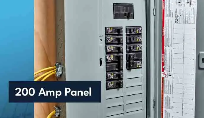 New 200 amp electrical panel professionally installed in a residential home.