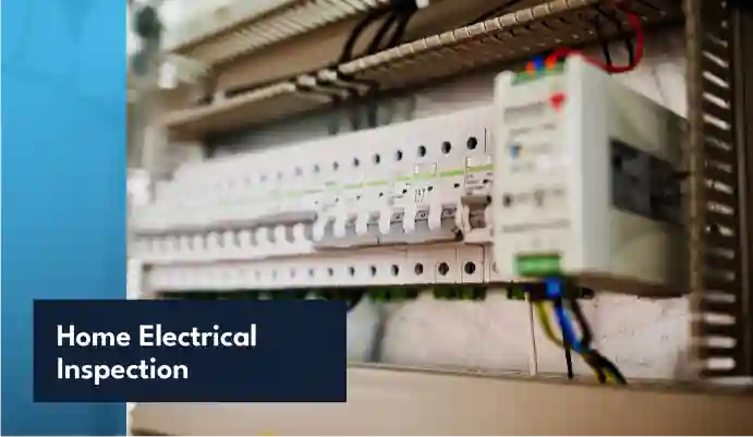 Electrician performing a residential electrical inspection